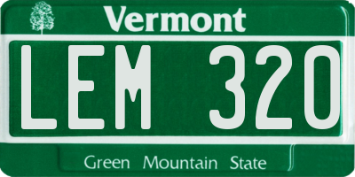 VT license plate LEM320
