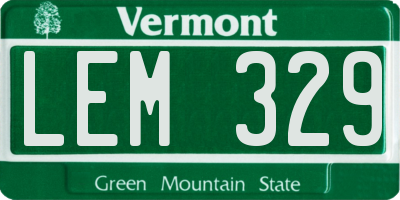 VT license plate LEM329