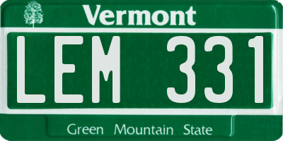 VT license plate LEM331