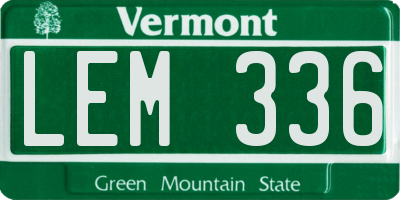 VT license plate LEM336