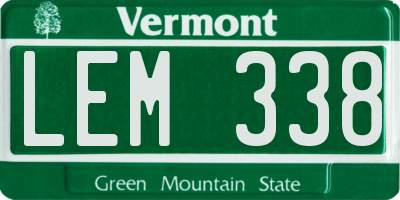 VT license plate LEM338