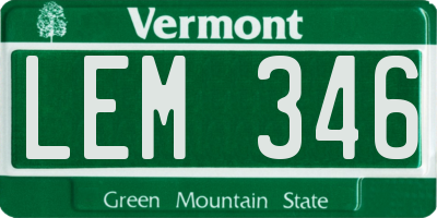 VT license plate LEM346