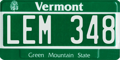 VT license plate LEM348
