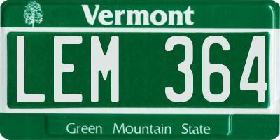 VT license plate LEM364
