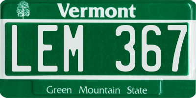 VT license plate LEM367