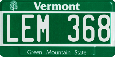 VT license plate LEM368
