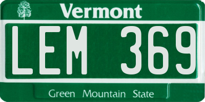 VT license plate LEM369