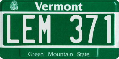 VT license plate LEM371