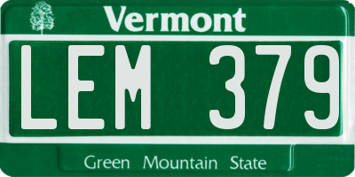 VT license plate LEM379