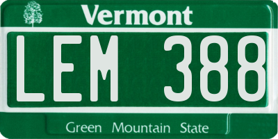 VT license plate LEM388
