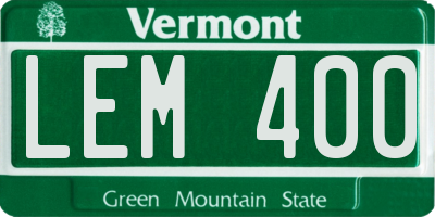 VT license plate LEM400