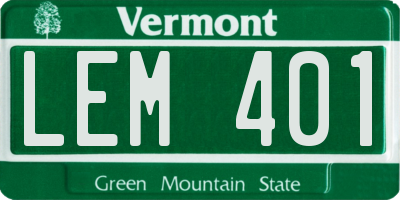 VT license plate LEM401