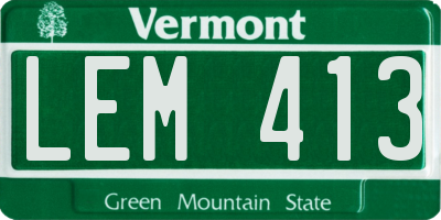 VT license plate LEM413