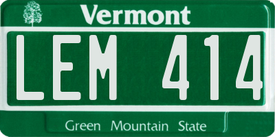 VT license plate LEM414