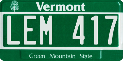 VT license plate LEM417