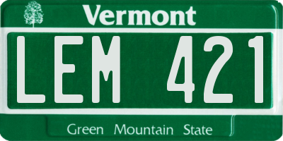 VT license plate LEM421