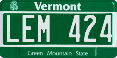 VT license plate LEM424