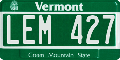 VT license plate LEM427