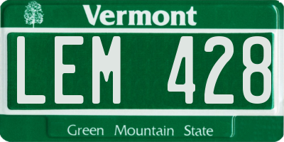 VT license plate LEM428