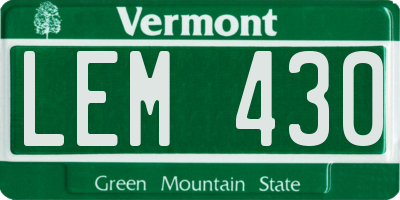 VT license plate LEM430