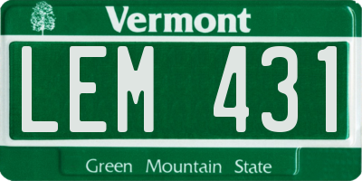 VT license plate LEM431