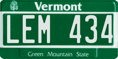 VT license plate LEM434