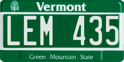 VT license plate LEM435