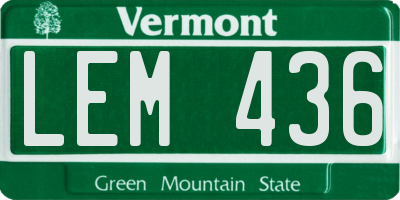 VT license plate LEM436