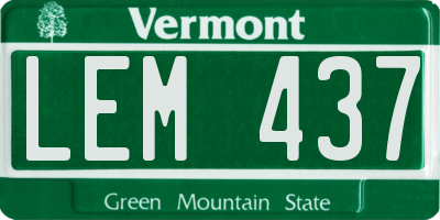 VT license plate LEM437