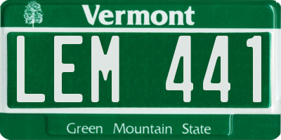 VT license plate LEM441