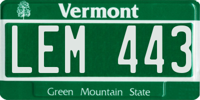 VT license plate LEM443