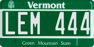 VT license plate LEM444