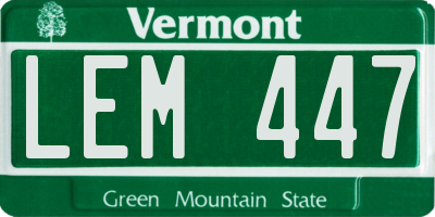 VT license plate LEM447