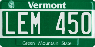 VT license plate LEM450