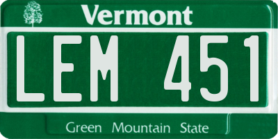VT license plate LEM451