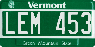 VT license plate LEM453