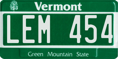 VT license plate LEM454