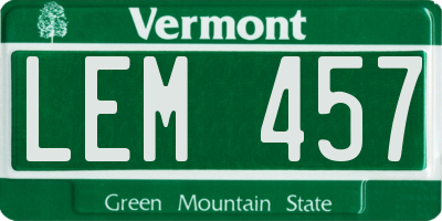 VT license plate LEM457