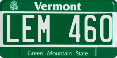VT license plate LEM460