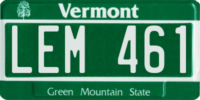 VT license plate LEM461