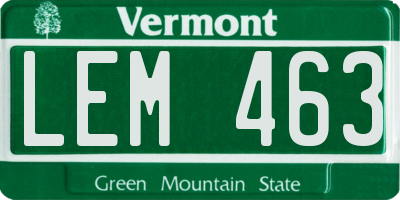 VT license plate LEM463