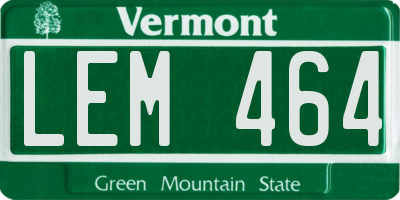 VT license plate LEM464