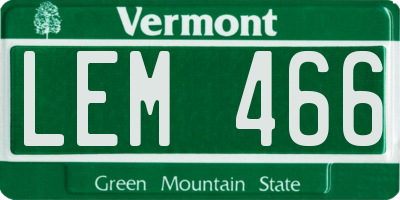 VT license plate LEM466