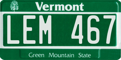 VT license plate LEM467