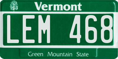 VT license plate LEM468