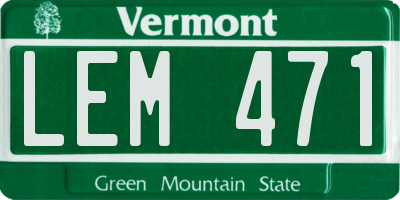 VT license plate LEM471