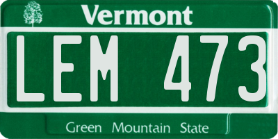 VT license plate LEM473