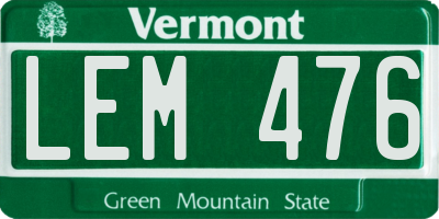 VT license plate LEM476