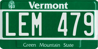 VT license plate LEM479