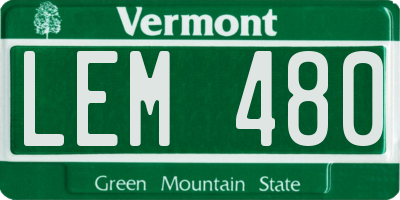 VT license plate LEM480